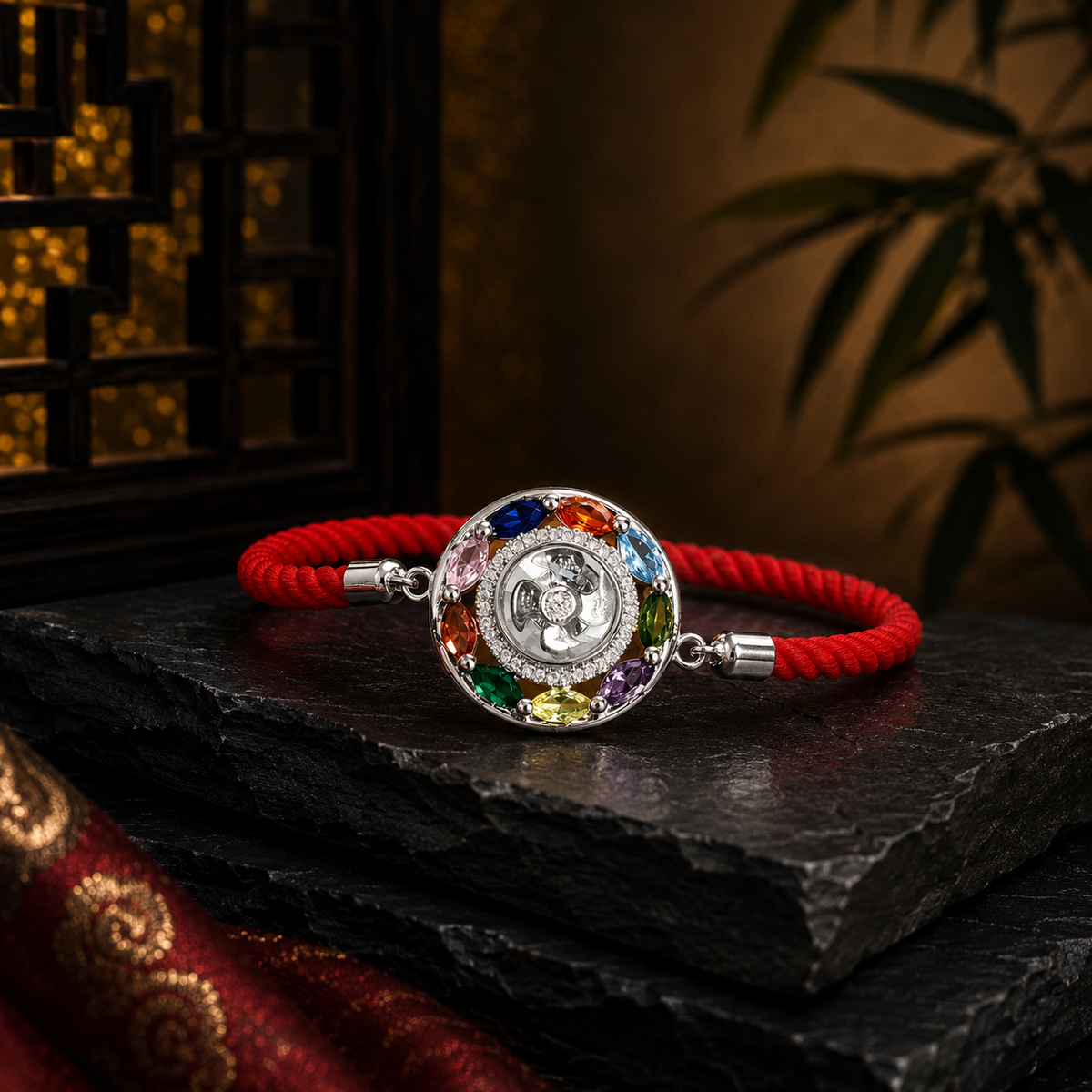 Rainbow Fortune Wheel Bracelet｜Silver
